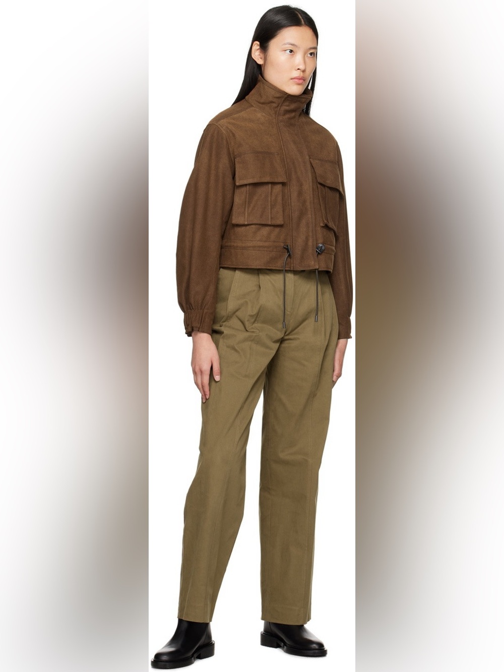 LVIR Women’s Khaki Wide-Leg Pleated Trousers‎ Size XS LA Project